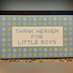 Thank Heaven For Little Boys polka dot wood sign